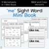 me Sight Word Mini Book