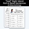 had Sight Word - Roll & Read Sentences (2 Dice Activity)