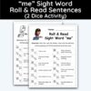 me Sight Word - Roll & Read Sentences (2 Dice Activity)