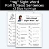 my Sight Word - Roll & Read Sentences (2 Dice Activity)