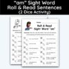 am Sight Word - Roll & Read Sentences (2 Dice Activity)