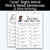 one Sight Word - Roll & Read Sentences (2 Dice Activity)