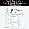 the Sight Word - Roll & Read Sentences (2 Dice Activity)