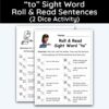 to Sight Word - Roll & Read Sentences (2 Dice Activity)