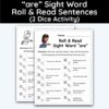 are Sight Word - Roll & Read Sentences (2 Dice Activity)