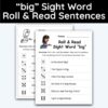 big Sight Word - Roll & Read Sentences (1 Die Activity)