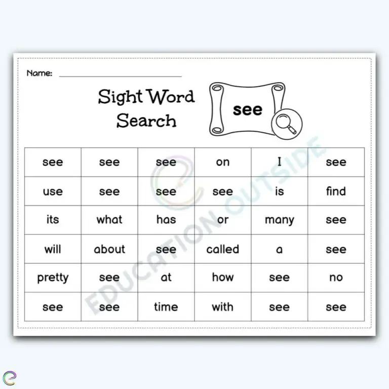 see Sight Word Worksheets & Activities [Free Printables]