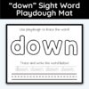 down Sight Word Playdough Mat