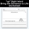 up Sight Word Bring The Sentence To Life Worksheet