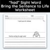 had Sight Word Bring The Sentence To Life Worksheet