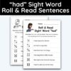 had Sight Word - Roll & Read Sentences (1 Die Activity)