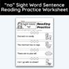 no Sight Word 4 Sentence Reading Practice Worksheet