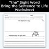 the Sight Word Bring The Sentence To Life Worksheet