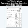the Sight Word 7 Sentence Reading Practice With Date Mark