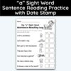 a Sight Word 7 Sentence Reading Practice With Date Mark