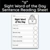 a Sight Word 5 Sentence Word of the Day Reading Practice