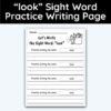 look Sight Word Practice Writing The Word Activity Page