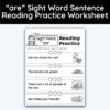 are Sight Word 4 Sentence Reading Practice Worksheet