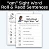 am Sight Word - Roll & Read Sentences (1 Die Activity)