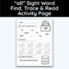 all Sight Word Find, Trace, and Read Activity Page