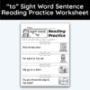 to Sight Word 4 Sentence Reading Practice Worksheet