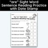 are Sight Word 7 Sentence Reading Practice With Date Mark