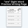 are Sight Word Practice Writing The Word Activity Page