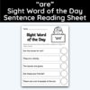 are Sight Word 5 Sentence Word of the Day Reading Practice