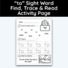 to Sight Word Find, Trace, and Read Activity Page