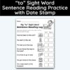 to Sight Word 7 Sentence Reading Practice With Date Mark