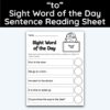 to Sight Word 5 Sentence Word of the Day Reading Practice