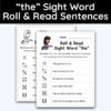 the Sight Word - Roll & Read Sentences (1 Die Activity)