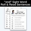 and Sight Word - Roll & Read Sentences (1 Die Activity)