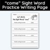 come Sight Word Practice Writing The Word Activity Page