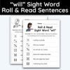 will Sight Word - Roll & Read Sentences (1 Die Activity)