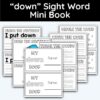 down Sight Word Mini Book