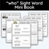 who Sight Word Mini Book