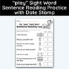play Sight Word 7 Sentence Reading Practice With Date Mark