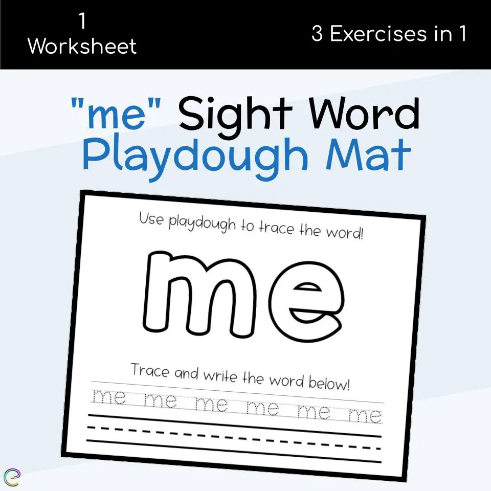 me Sight Word Playdough Mat