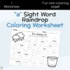 a Sight Word Raindrop Coloring Page