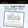 she Sight Word Playdough Mat
