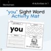 you Sight Word Activity Mat