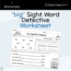 big Sight Word Detective Worksheet