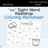 we Sight Word Raindrop Coloring Page