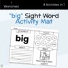 big Sight Word Activity Mat