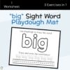 big Sight Word Playdough Mat