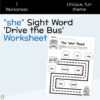 she Sight Word Drive The Bus Worksheet