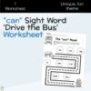 can Sight Word Drive The Bus Worksheet
