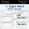 a Sight Word Mini Book