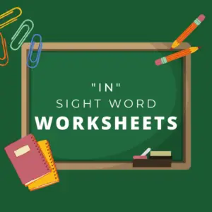 in Sight Word Worksheets